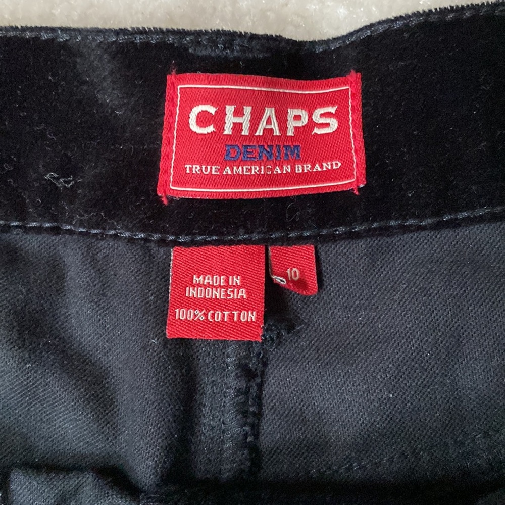Chaps Black Velvet Pants. NWT. Size 10 - Picture 2 of 4